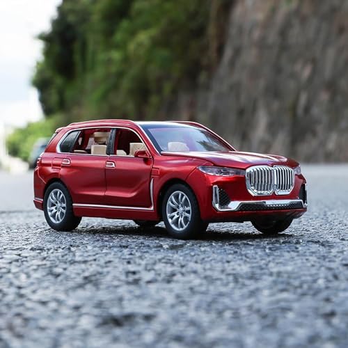 Image of Exclusive Alloy Metal Pull Back Die-Cast Car 1 /32 Bmw X7 Toy Car Diecast Metal Pullback Toy Car With Openable 6 Doors, Light Music Boys Gifts Toys(1:32 B M W X7 - Red)