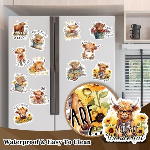Juego de 12 imanes decorativos de vaca de montaña miniatura 4