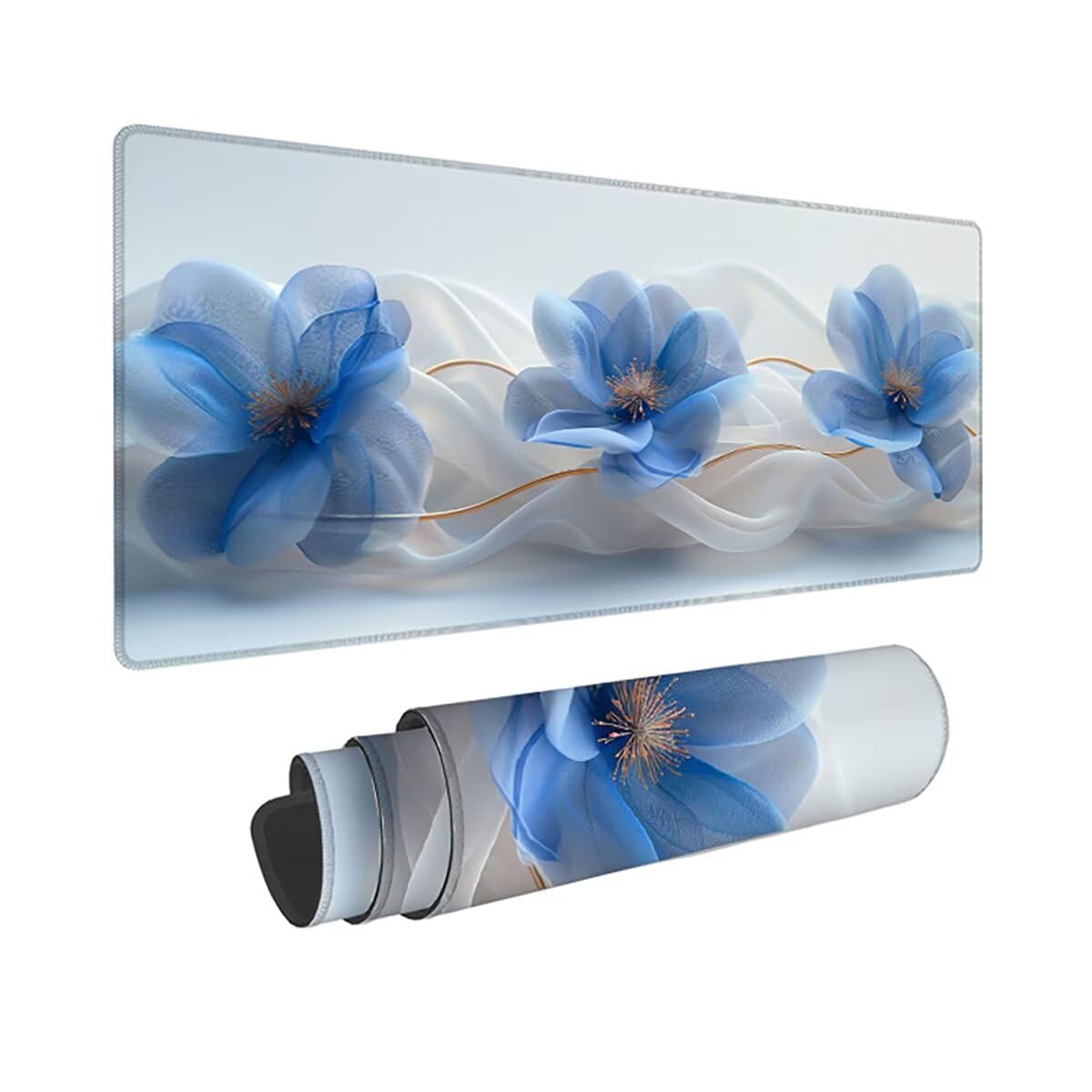 Tappetino per Mouse Gaming XXL 1200x600x3mm– Ufficio Mousepad Grande – Migliora la Velocità e la Precisione Tenuta Stabile Sottomano per Ufficio e Casa Accessori Scrivania Fiori PjY9443 N-U