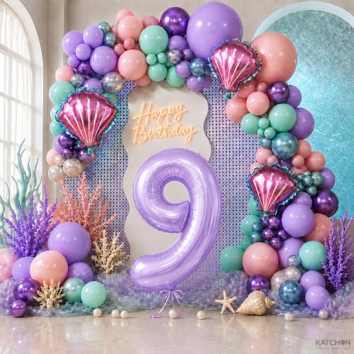 Image of KatchOn Light Purple Number 9 Balloon - 40 Inch | 9 Balloons for Birthday