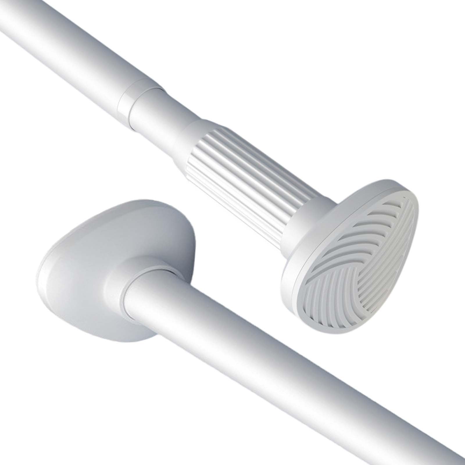 Verstellbare Duschvorhangstange, ohne Bohren, ausziehbare Gardinenstangen für Badezimmer und Fenster, 3,2 cm Durchmesser, einfache Installation, Weiß (410500 cm)