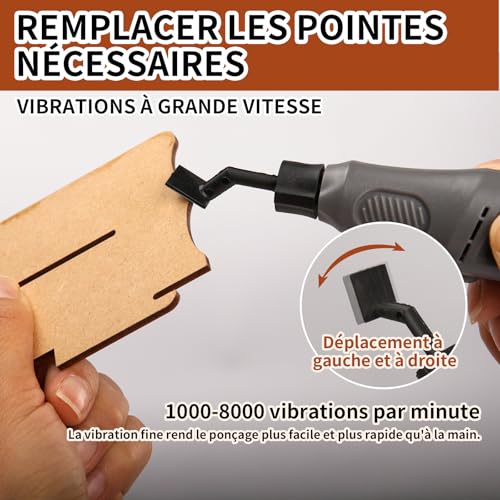 Bucasso Schnurloser Stiftschleifer, variable Geschwindigkeit, Mehrzweck-Elektrowerkzeug zum Schleifen, Polieren, Finishing, DIY-Handwerk (GRAU)