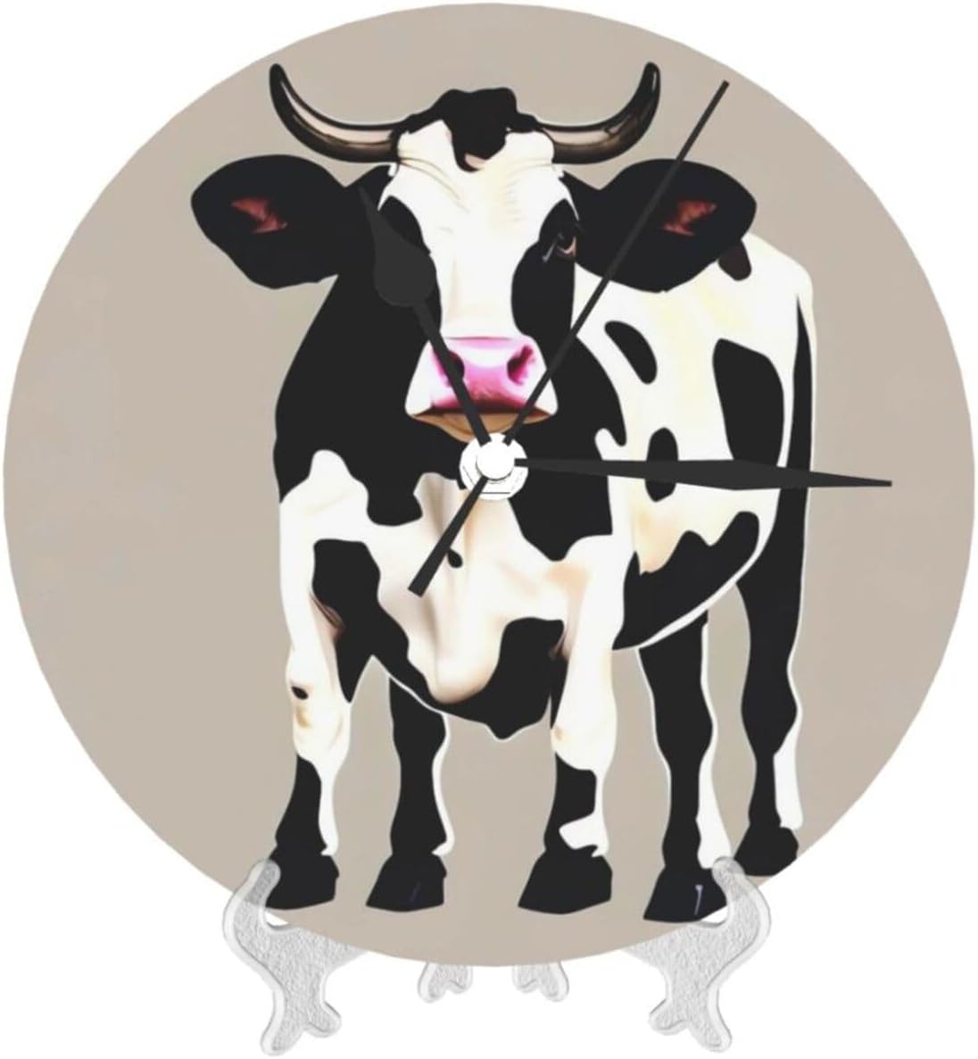 Cow Black spot Wall Clock 10 Inch Battery Operated Silent Non-Ticking Round Classic Wall Clocks Decorative Small Analog Clock for Kitchen, Living Room, Office, Bathroom