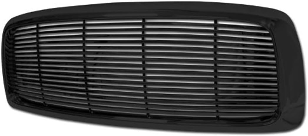 Black Horizontal Billet Front Hood Bumper Grill Grille Cover ABS 02-05 Dodge RAM