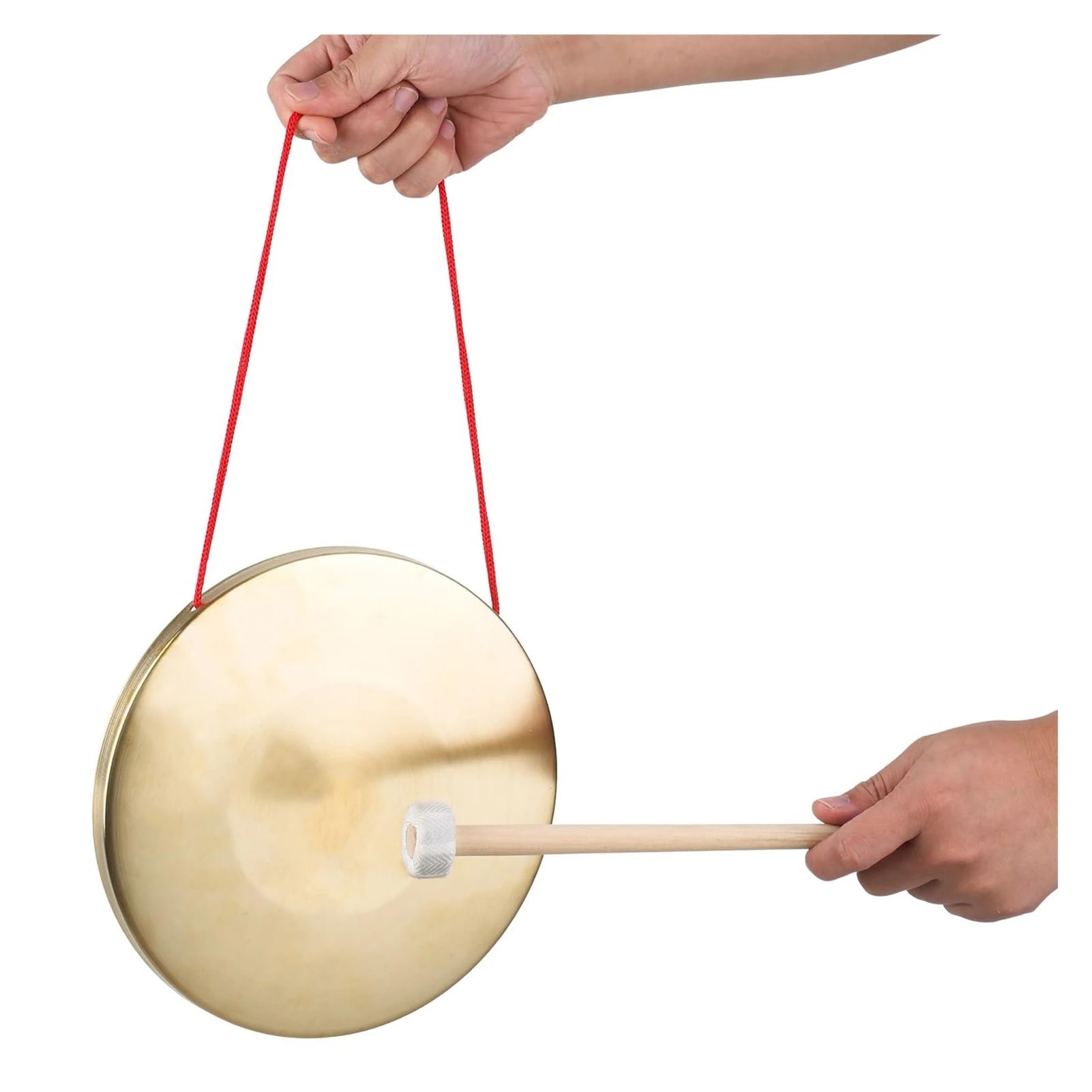Platillos de Mano Platillos de Gong mano 15cm, instrumentos percusión cobre y latón con martillo juego redondo