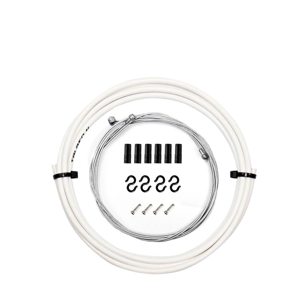 Jiashunhe Brake White 5Mm Brake Cable 2M/2.5M Wire For Bicycle Bike Shifters Derailleur Brake Cables Shift Cable 4Mm/5Mm Mtb Road Shifter Line(Brake White 5Mm)