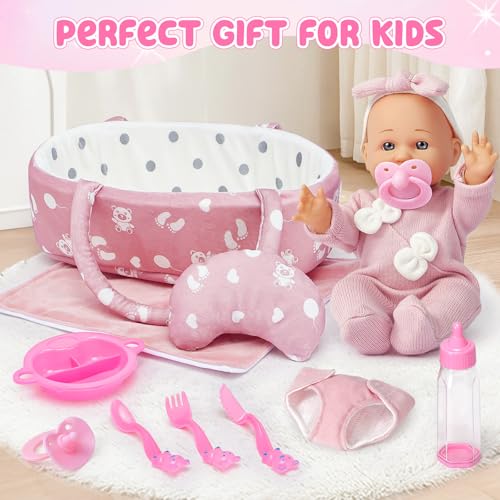 Set de muñeca bebé suave de 12 pulgadas con accesorios miniatura 2
