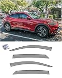 Replacement for 2020-2023 Ford Mustang Mach-E | EOS Visors Tape-On Style SMOKE TINTED Side Vents Window Deflectors Rain Guard DWV-V223