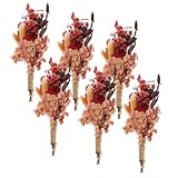 VALICLUD Mini Trockenblumen Sträuße Natürlich Getrocknet Hochzeit Deko Boutonniere Rustikal Warm für Heim Büro Landidylle Dekoration