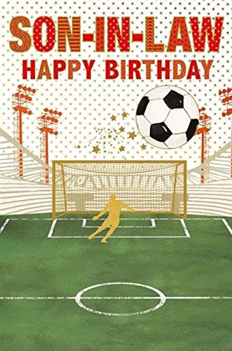 Nigel Quiney Geburtstagskarte Für Ihn | Fußball-Design Mit Goldfolie | 15x15 Cm, Recycelbar