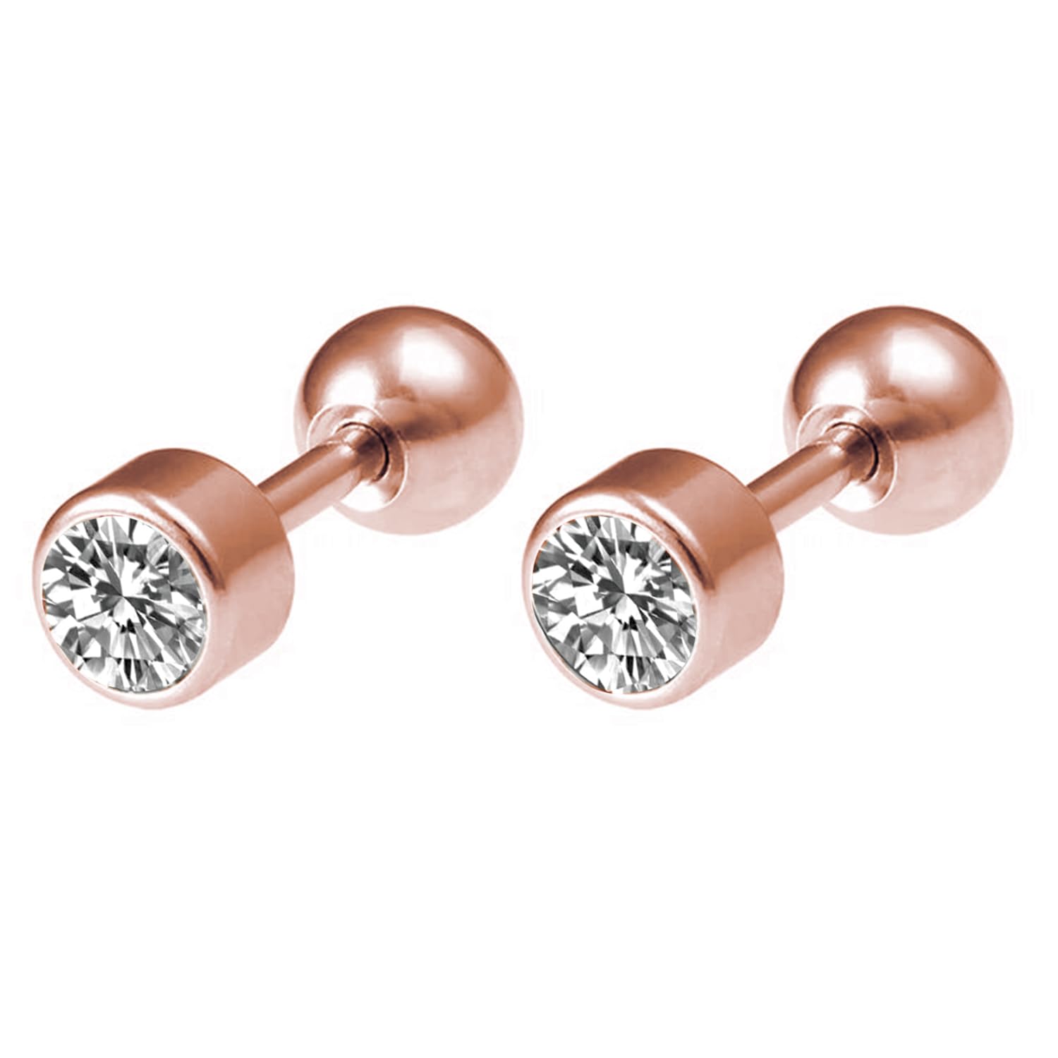 peora 316L Stainless Steel Cubic Zirconia Studded Stud Earrings Jewellery Gift for Men & Boys (1 Pair)-picture-11