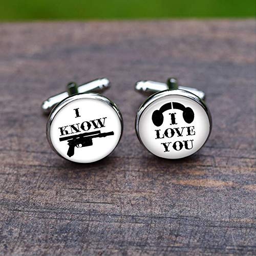 Bloody devil Abotoaduras de casamento, I Love You, I Know Cufflinks, Dia de Casamento Dia de Casamen