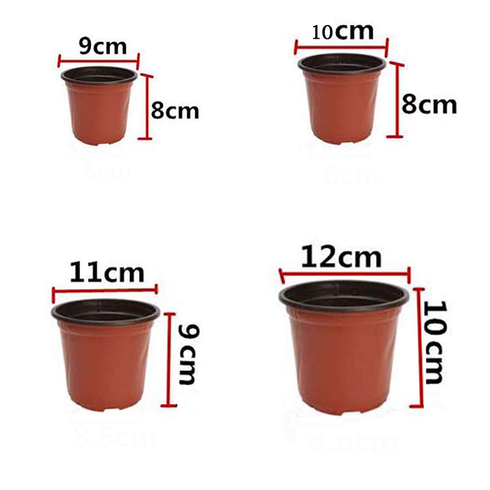 10,2 cm, vasi piccoli per piante, confezione da 28 fioriere in plastica con fori di drenaggio e piattini per fiori, piante grasse, vasi per semi, terracotta