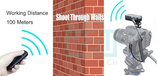 Miniatura 2 de Foto&Tech 360 Cualquier ángulo 328.1 ft Control remoto inalámbrico disparador de disparador (compatible con Olympus E-M5 Mark II, E-M5, E-M1, E-M10,