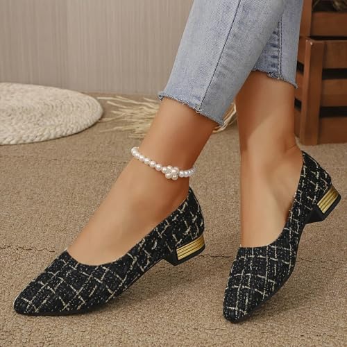Women's Ballet Flats Business Office Work Dress Leather Shoes Low Wedge Casual Pointed Toe Slip-Ons Comfortable Dressy Casual Flats Shoes Elegant Cushion Walking Shoe Outer Wear3
