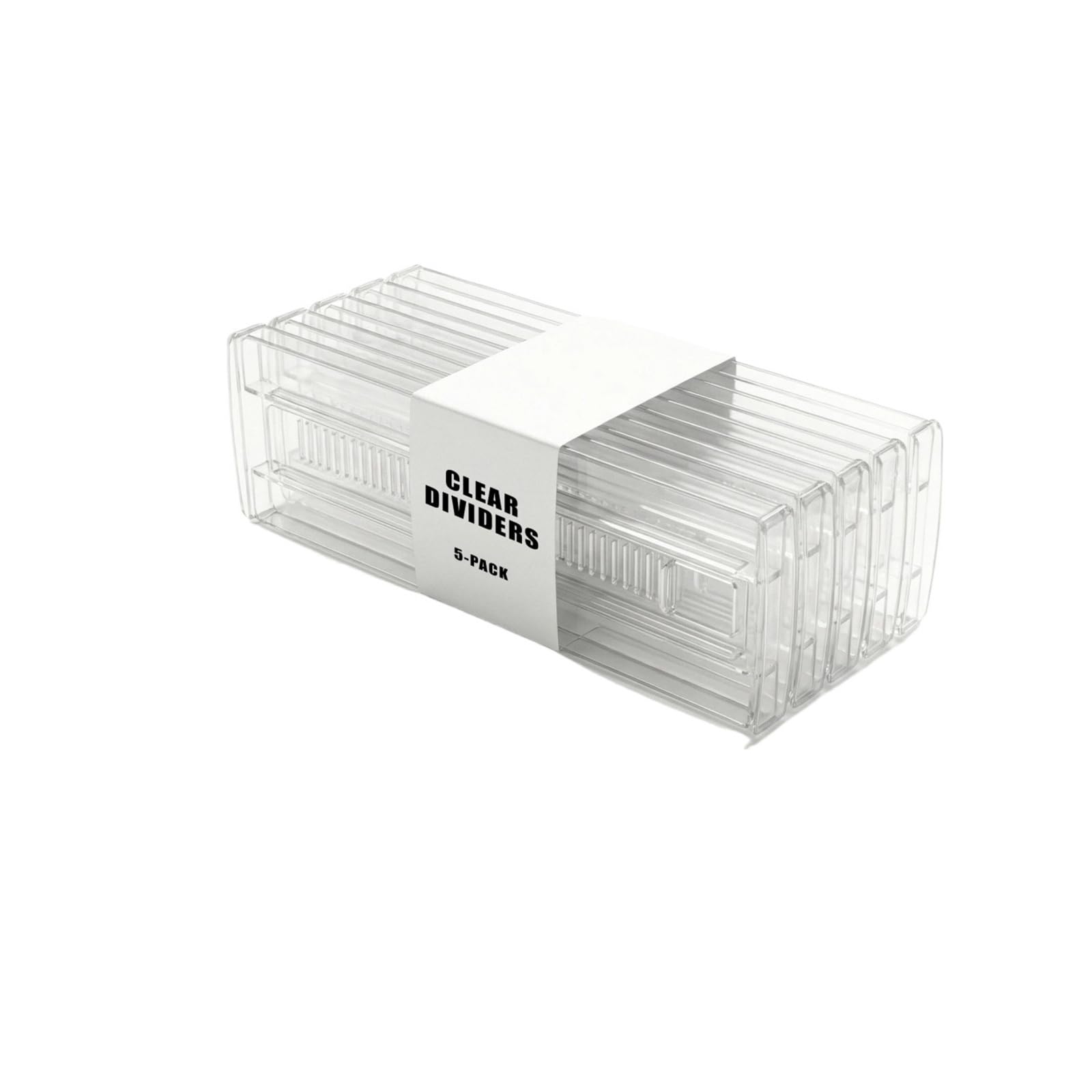 Generico Divisori for cassetti da 3/5/7 confezioni, divisori in plastica trasparente, scatole portaoggetti for cassetti, adatti for guardaroba e toeletta.(5-PACK)