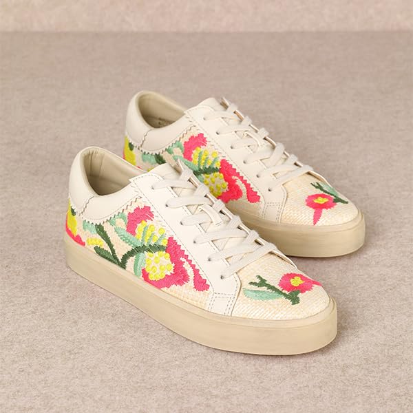 Image of Mi.iM Gaby Rubber Sole Lace-up Snake Print Suede Star Sneakers (Floral, US Footwear Size System, Adult, Women, Numeric, Medium, 7.5)