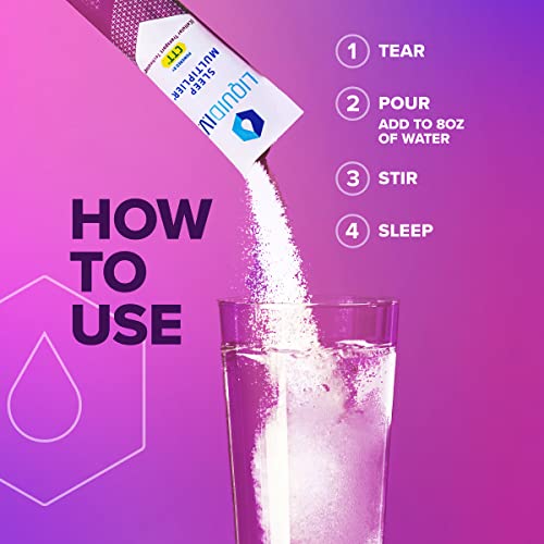 Liquid I.v. Sleep Multiplier, Fast-Acting Blend Of Melatonin, L-Theanine, Valerian Root - Blueberry Lavender | 10 Sticks #TOP1