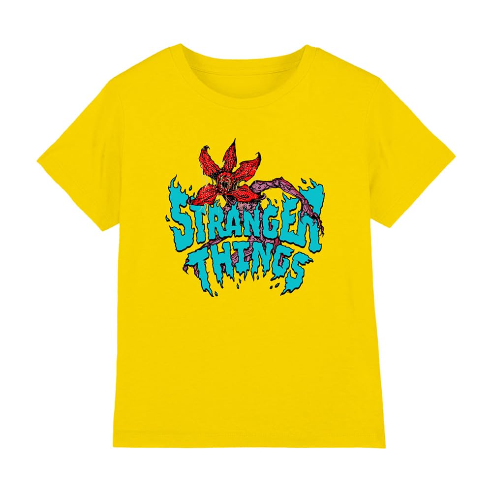 Stranger Things Demogorgon Sketch Kids T Shirt, Yellow, 9-11
