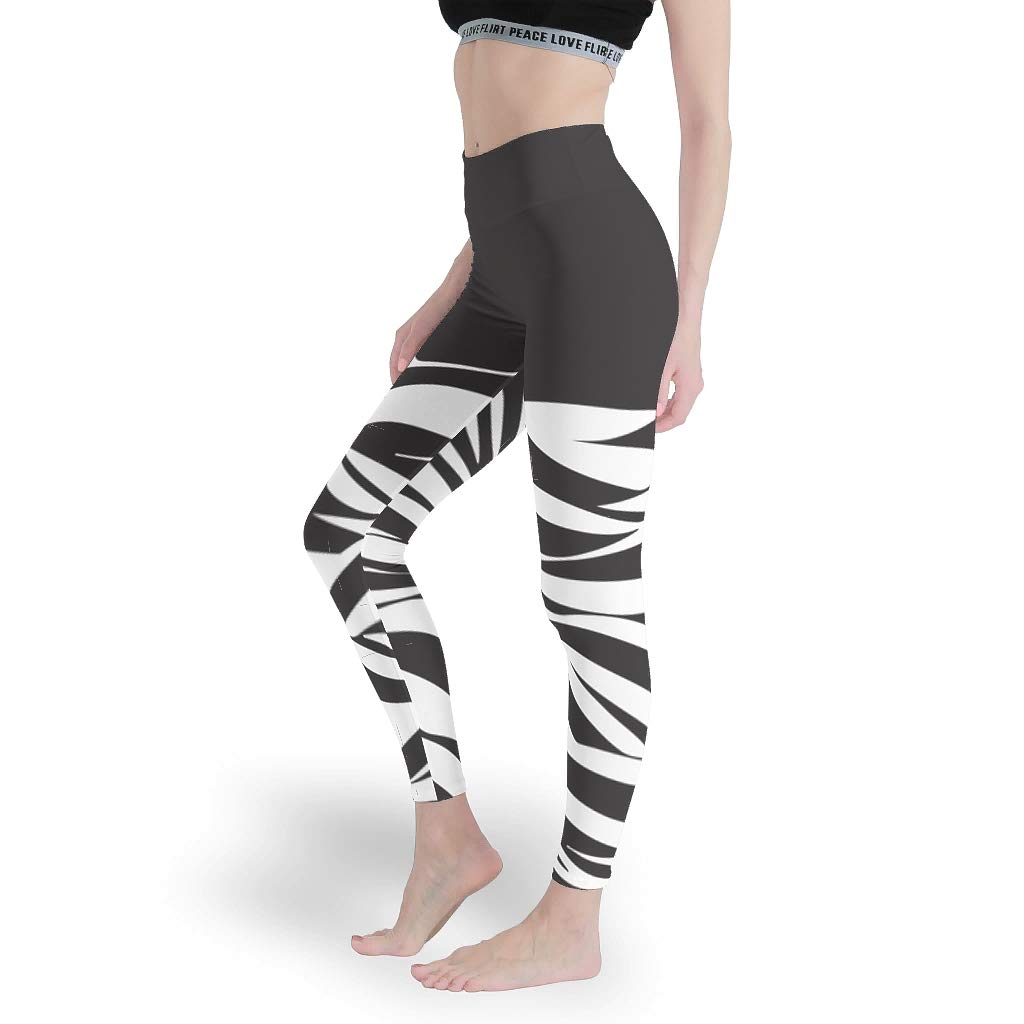 Damskie legginsy slim fit z wysokim stanem wygodne długie spodnie do jogi 3D, czarne i białe, z kontrolą brzucha, sportowe i białe