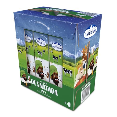 Central Lechera Asturiana Leche Desnatada, Líquido, Pack 6 x 1L