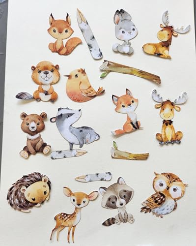 Woodland Animal Cut-Outs, Laser Cut Matte Photo Paper, Assorted Designs, 1.5-2 inches