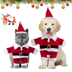 KATELUO Weihnachten Katzen Kleidung, katzenbekleidung Weihnachten,Weihnachten Hundekleidung,Katzen Weihnachten kostüm, Katzenbekleidung, für Party,Weihnachten