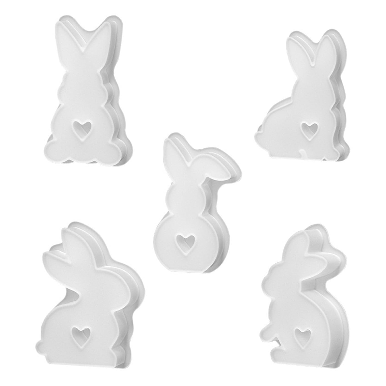 Jazuaiao 4Pieces Bunnies Figurine Silicone Molds for Epoxy Resin Soap Candy Chocolate Fondant Molds for Cake Baking Food Grade Silicone