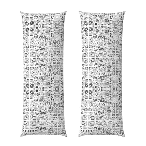 Video Game Boys Print Body Pillowcase with Zipper,1 Pack 20x 54Inches Soft Skin Friendly Pillow Sham,No Filling