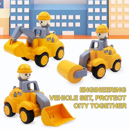 Image of ToyBharat Push & Go Construction Toy Set (Pack of 3) - Loader, Picker & Roller, Safe & Durable, for Kids 1-6 Years