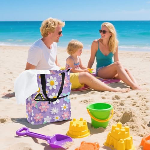 Bolsa de libros para niños y adultos con estampado floral impermeable 7