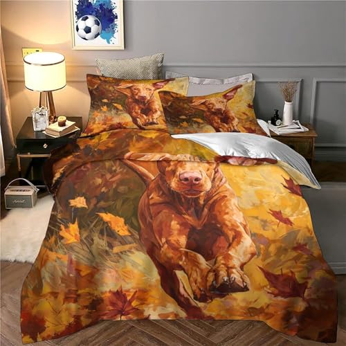Housse de couette course de chiens d'automne 140x200 pour enfant