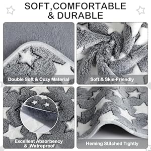 4-Pcs-Waterproof-Dog-Blankets-24-x-16-Inch-Washable-Puppy-Blankets-for-Small-Dog-Reusable-Pet-Pee-Pad-Soft-Reversible-Fleece-Cat-Blanket-Sleep-Floor-Mat-for-Guinea-Pig-Cage-Liners-Gray - Cucciolini Doodles   4-Pcs-Waterproof-Dog-Blankets-24-x-16-Inch-Washable-Puppy-Blankets-for-Small-Dog-Reusable-Pet-Pee-Pad-Soft-Reversible-Fleece-Cat-Blanket-Sleep-Floor-Mat-for-Guinea-Pig-Cage-Liners-Gray
