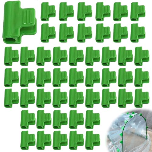 温室クランプクリップ 植物用クリップ 温室植物クリップ 支柱クリップ 50個 支柱に固定クリップ 直径5mmチューブ適用 誘引クリップ 防虫ネット固定 日除けネット留め 耐寒性 高温耐性 温室パイプクランプ 園芸用品 家庭菜園用