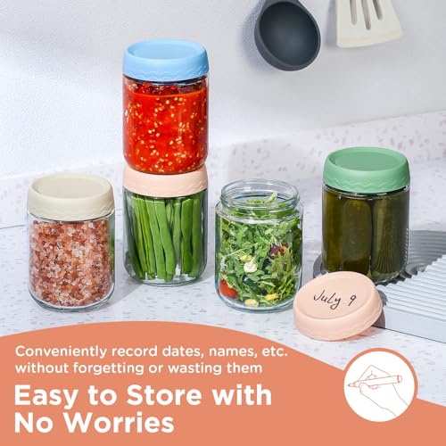 DRKIO 16 Oz Glass Overnight Oats Containers with Lids Chia Pudding Jars