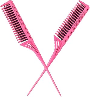 KALLORY 2 pçs escova de pente de rabo de rato provocação para cabelos penteados provocação penteada escova de cabelo para mulheres meninas cabeleireiros uso cabeleireiro cabeleireiro cabeleireiro