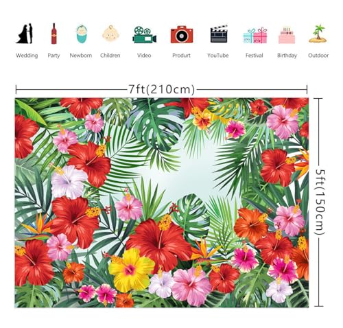 Fondo fotográfico hojas tropicales 7x5ft miniatura 2