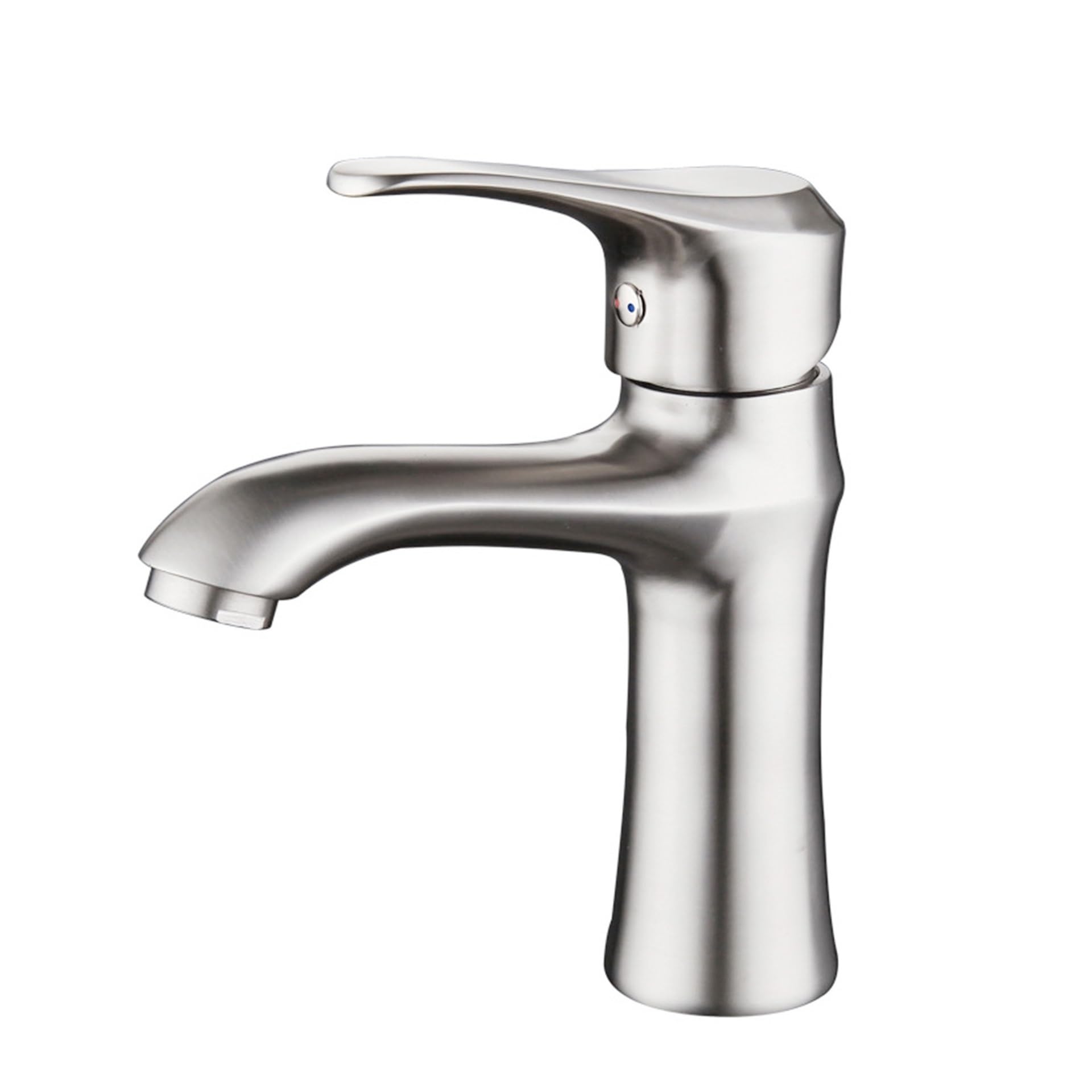 Mitigeur de lavabo de salle de bains brossé chaud et froid en acier