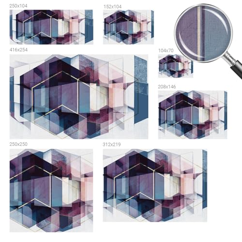 Revestimiento duradero para pasillo 152x104 cm cubos geométricos vinilo mural de hogar 6