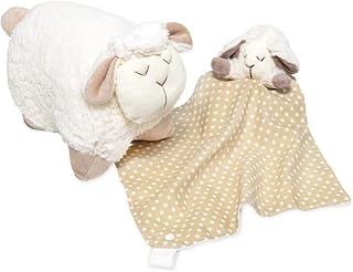 Kit 2 Peças Presente Unissex Naninha e Travesseiro Bichinho Ovelha Poá Bege