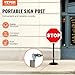VEVOR Cast Iron Sign Post, 4 ft Portable Heavy Duty Steel Post Sign Holder with Hard Plastic Base & Wheels, U-Channel Sign Stand for Garden, Courtyard, Farm or Traffic Intersection, Black