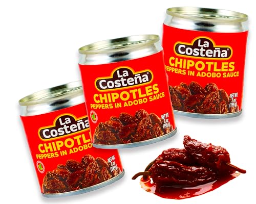 Chipotle Chili in Adobo Sauce von La Costeña 3er Pack (je 199 g) Rauchig-scharfe Chilis in würziger Tomatensauce Ideal für mexikanische Gerichte