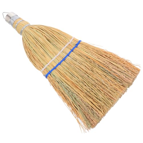 BELLIFFY Escoba de Paja Resistente para Exteriores Cepillo de Barrido Suave y Portátil para Patios Entradas Acampadas y Limpieza Versátil Múltiples Superficies