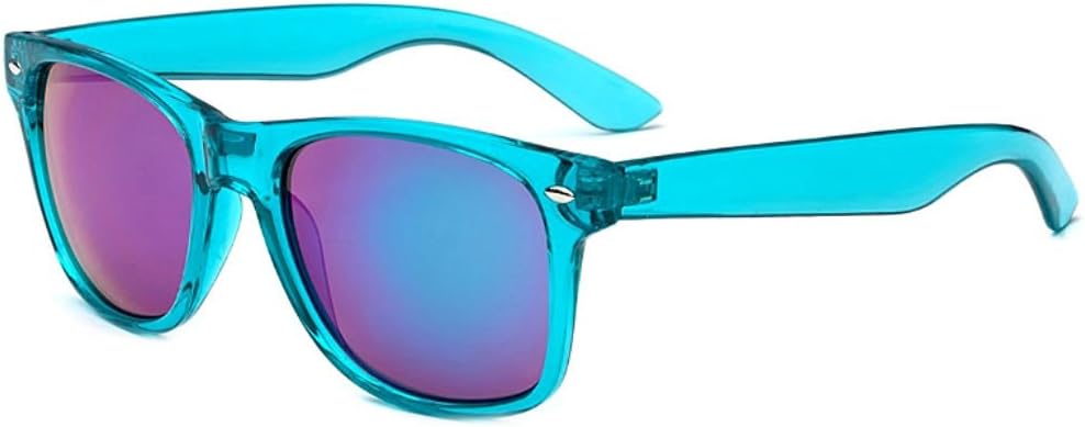 Sunglasses Classic 80's Vintage Style Design (Turquoise, Flash Mirror)…
