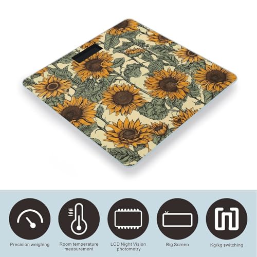 Báscula digital Romantic Sunflowers para baño miniatura 3