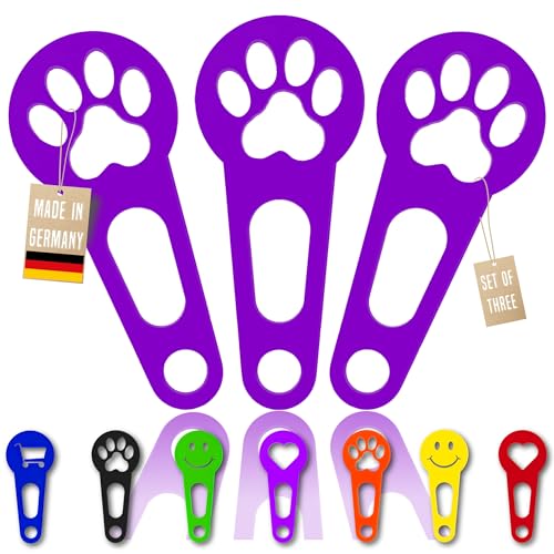 3 gettoni per il carrello della spesa, rimovibili immediatamente come portachiavi; 3 pezzi in un set Sblocca carrello Sblocca carrello (Viola, Zampa)