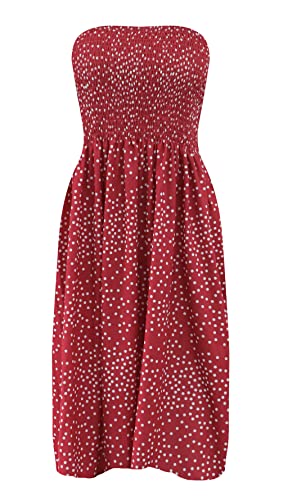 Image of Zyyfly Tube Top Dress Women Summer Beach Coverup Stretch Smocked Strapless Dress
