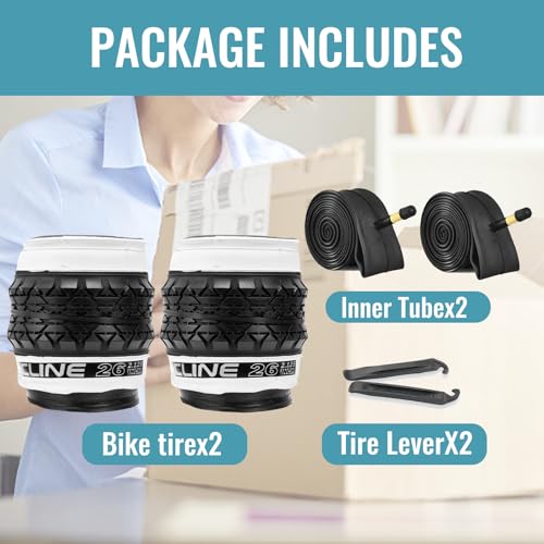 Hycline 26×2.125 Cruiser Bike Tires Set: 2-Pack 26-inch