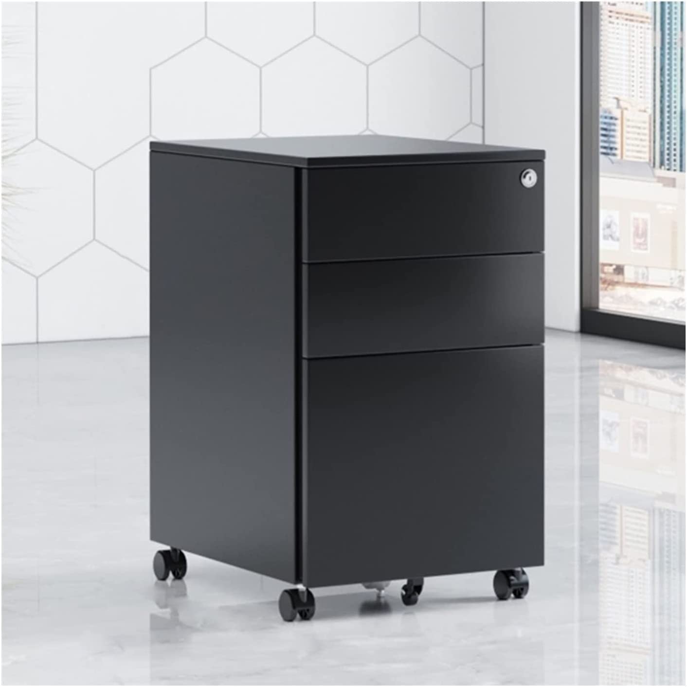 Aioneer Steel File Cabinet With 3 Ds Lock Lockable And Movable Storage Cabinet Gold Finish