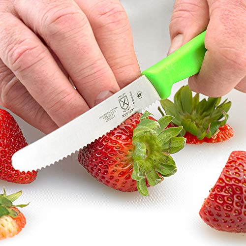 Image of Mercer Culinary Rounded Tip Wavy Serrated Bar Knife, Green, 4.3 inch
